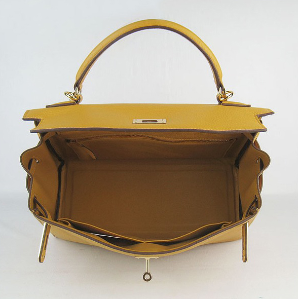 7A Replica Hermes Kelly 32cm Togo Leather Bag yellow 6108 - Click Image to Close